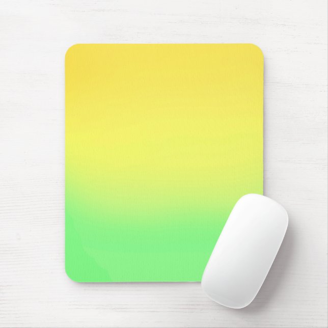 Simple Sunset Ombre Effect Yellow & Green   Mouse Mat (With Mouse)