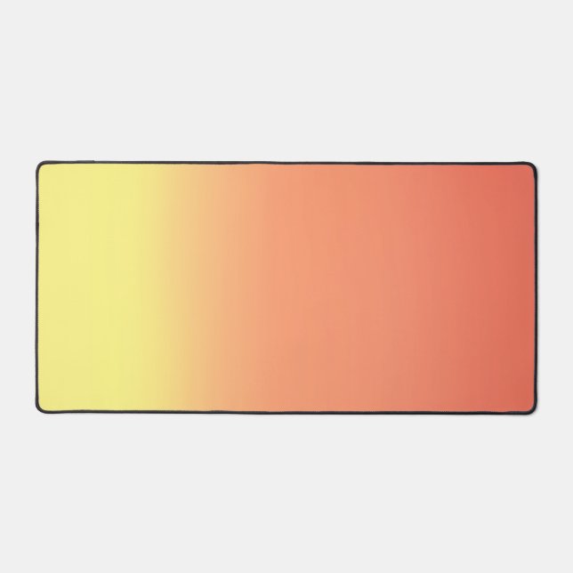 Simple Sunset Ombre Effect Yellow & Orange Desk Mat (Front)
