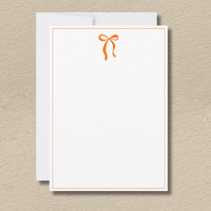 Simple Sunset Orange Bow Thin Border No text Card