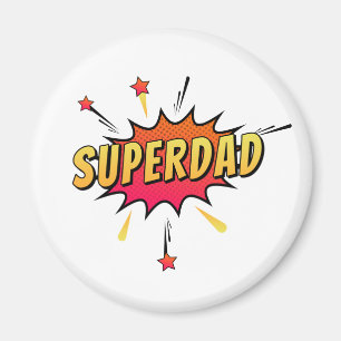 Simple Superdad Comic Retro Pop Art Magnet