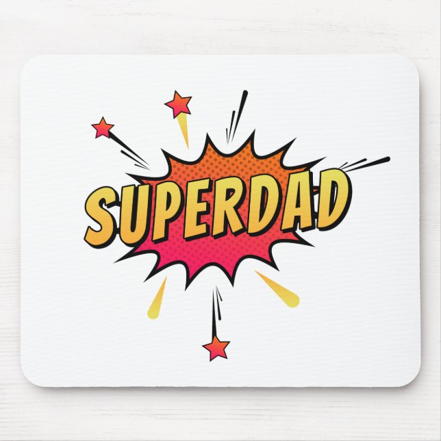 Simple Superdad Comic Retro Pop Art | Mouse Pad (Front)