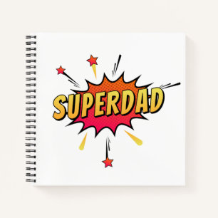 Simple Superdad Comic Retro Pop Art Notebook