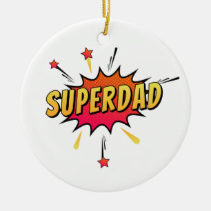 Simple Superdad Comic Retro Pop Art   Ornament