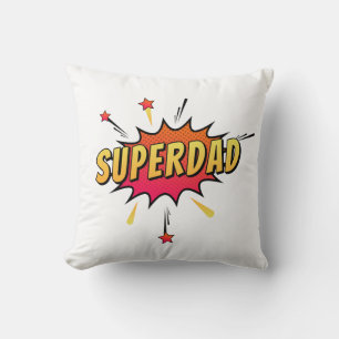 Simple Superdad Comic Retro Pop Art   Throw Pillow
