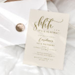 Simple Surprise Birthday Party Cream Invitation<br><div class="desc">Minimalistic surprise birthday party invitation card featuring script text that says "shhh...  it's a surprise!" at the top. Background is cream.</div>