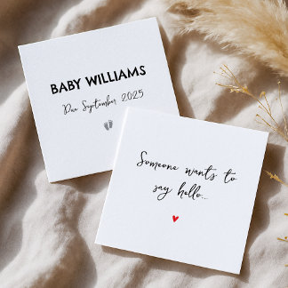 Simple Surprise Reveal Pregnancy Announcement Card