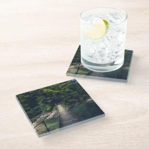 Simple suspension bridge over river Idrijca, Slove Glass Coaster