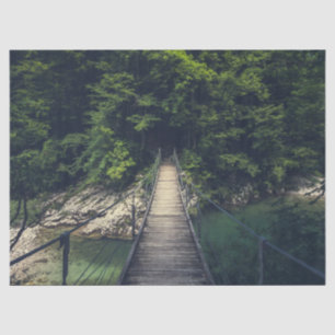 Simple suspension bridge over river Idrijca, Slove Tissue Paper