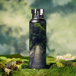 Simple suspension bridge over river Idrijca, Slove Water Bottle