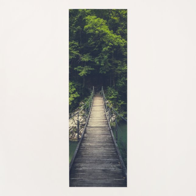 Simple suspension bridge over river Idrijca, Slove Yoga Mat (Front)