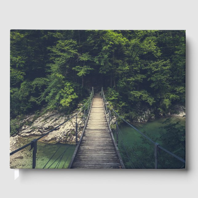 Simple suspension bridge river Idrijca, Slovenia Guest Book (Front)