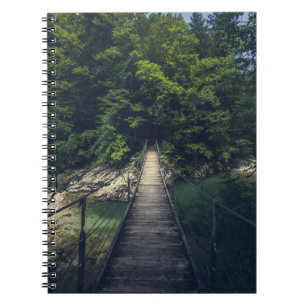 Simple suspension bridge river Idrijca, Slovenia Notebook