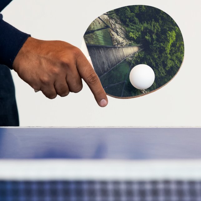 Simple suspension bridge river Idrijca, Slovenia Ping Pong Paddle (Insitu)