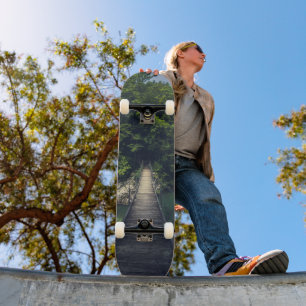 Simple suspension bridge river Idrijca, Slovenia Skateboard