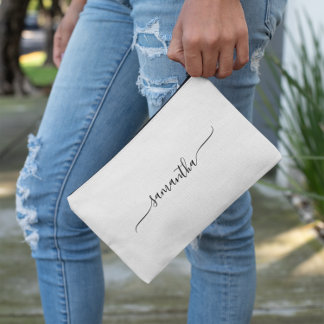 Simple Swash Signature Name Accessory Pouch