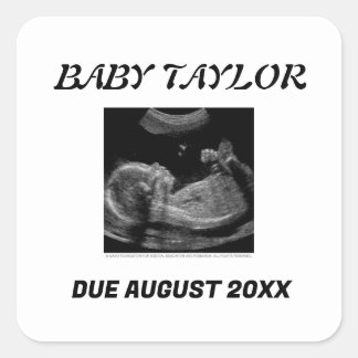 SIMPLE& SWEET: BABY ANNOUNCEMENT SQUARE STICKER