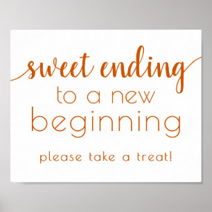 Simple Sweet Ending New Beginning   Fall Orange Poster