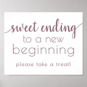 Simple Sweet Ending New Beginning   Mauve Pink Poster