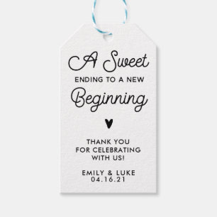 Simple Sweet Ending to a New Beginning Favour Gift Tags