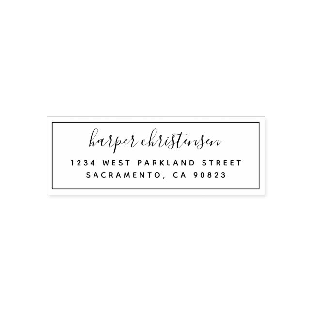 Simple Sweet Handwritten Script Return Address Self-inking Stamp (Design)