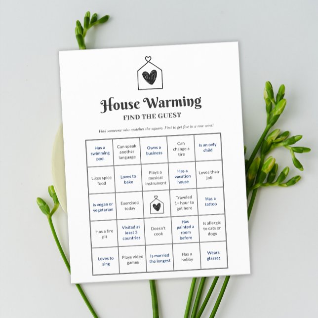 Simple Sweet Heart House Warming Party Bingo Game (Simple Sweet Heart House Warming Party Bingo Game)