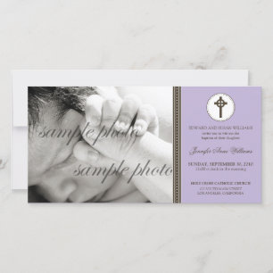 Simple & Sweet Lavender Baptism Announcement