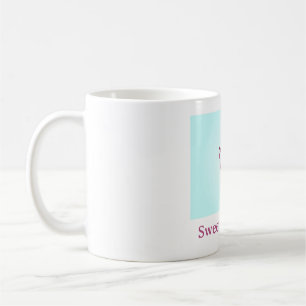 Simple Sweet Love Bird Blue Pink White Mug