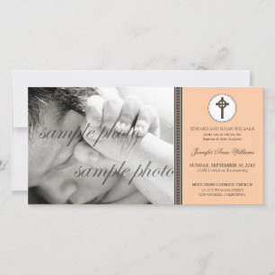 Simple & Sweet Peach Baptism Announcement