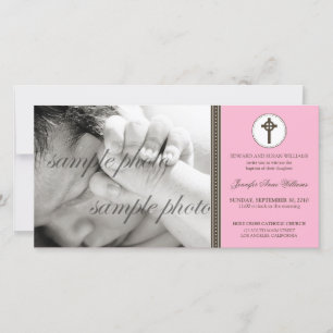 Simple & Sweet Pink Baptism Announcement