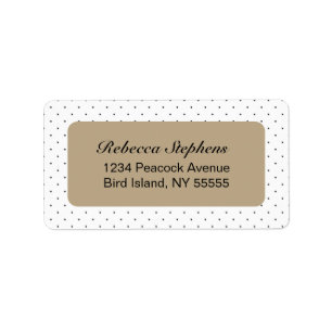 Simple Sweet Polka Dot- Tan and Black Label