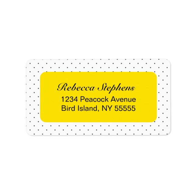 Simple Sweet Polka Dot- Yellow and Black Label (Front)