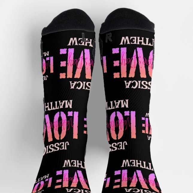Simple Sweet Romantic Love Couple Valentines Gift Socks (Top)