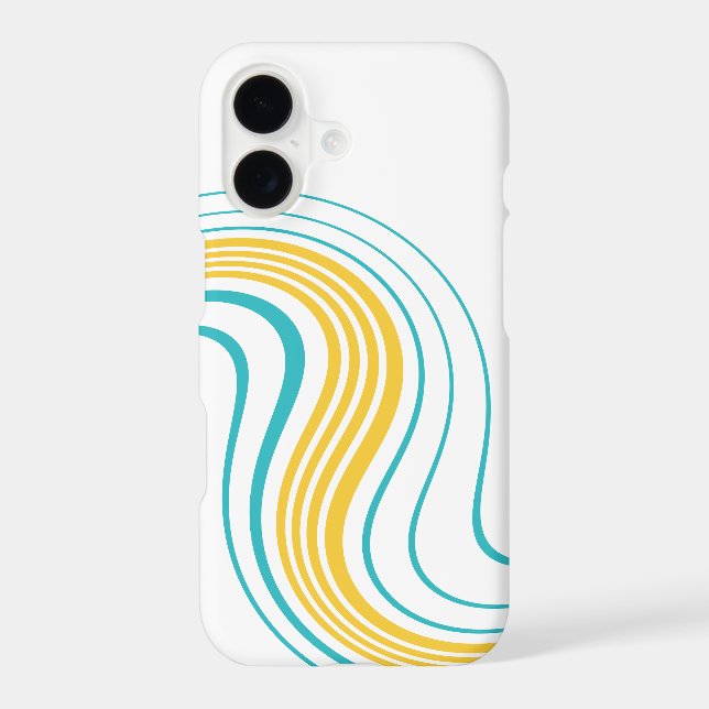 Simple Swirl - Turquoise and Yellow iPhone Case (Back)