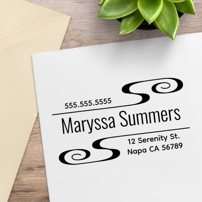 Simple Swirls Address Rubber Stamp (Creator Uploaded)