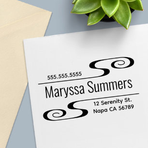 Simple Swirls Address Self-inking Stamp