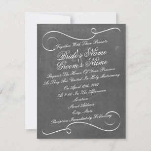 Simple Swirls Chalk Inspired Wedding Invite