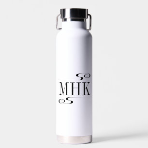 Simple Swirls Monogram Initials Water Bottle