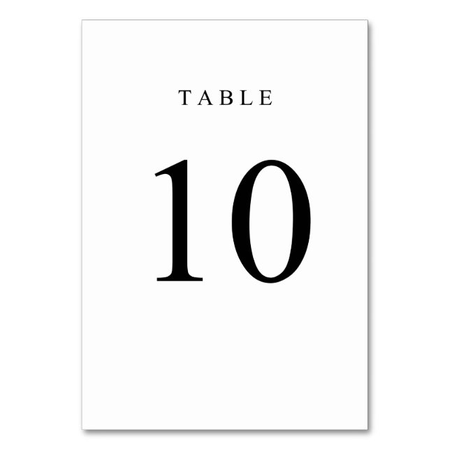 Simple Table Number - 10 (Front)