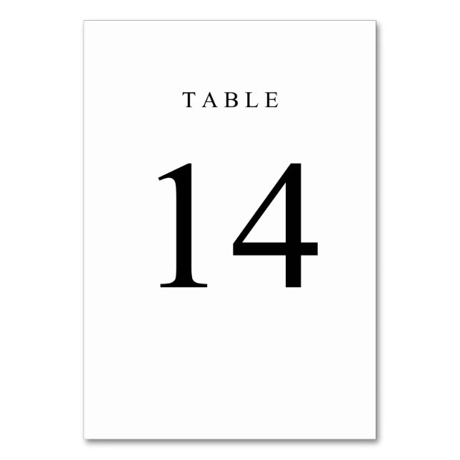 Simple Table Number - 14 (Front)