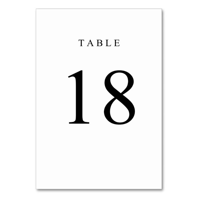 Simple Table Number - 18 (Front)