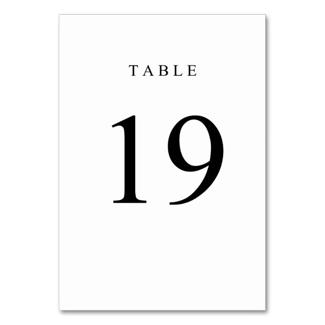 Simple Table Number - 19 (Front)