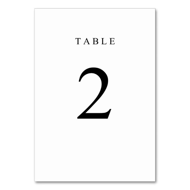 Simple Table Number - 2 (Front)