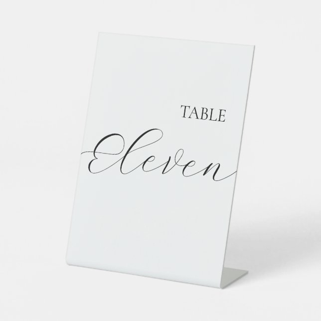 Simple Table Number Eleven  Pedestal Sign (Front)