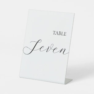 Simple Table Number Seven Pedestal Sign