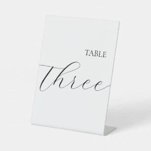Simple Table Number Three Pedestal Sign