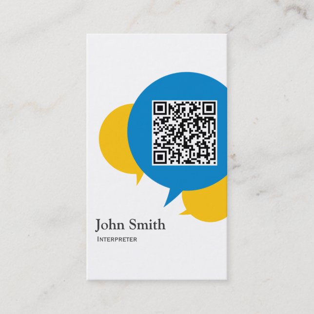 Simple Talk Bubbles Interpreter Business Card (Front)