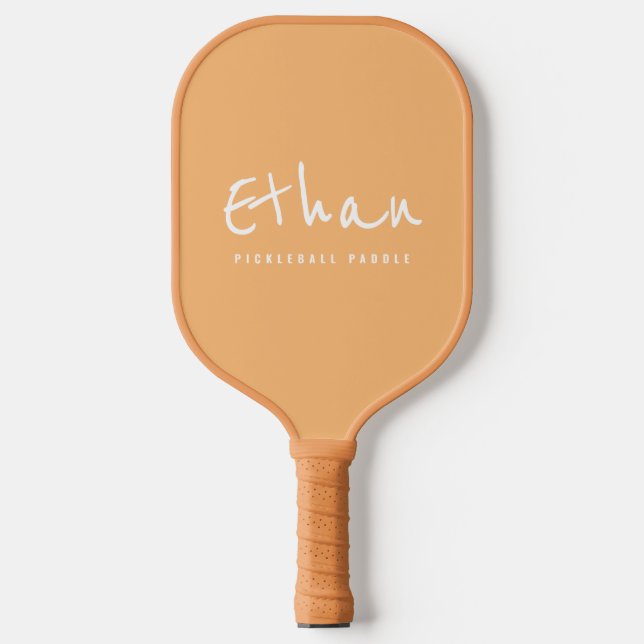Simple Tan Colour Pickleball Paddle with Name (Front)