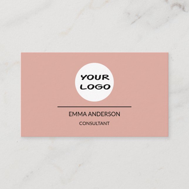 Simple Tan Pink Tone Business Card (Front)