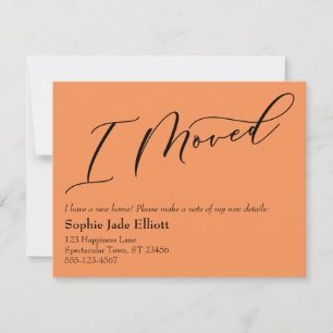 Simple Tangerine I Moved New Address Card