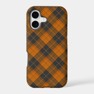 Simple tartan diagonal pattern in dark orange